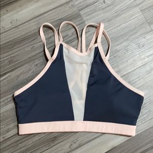 Mesh inset sports bra